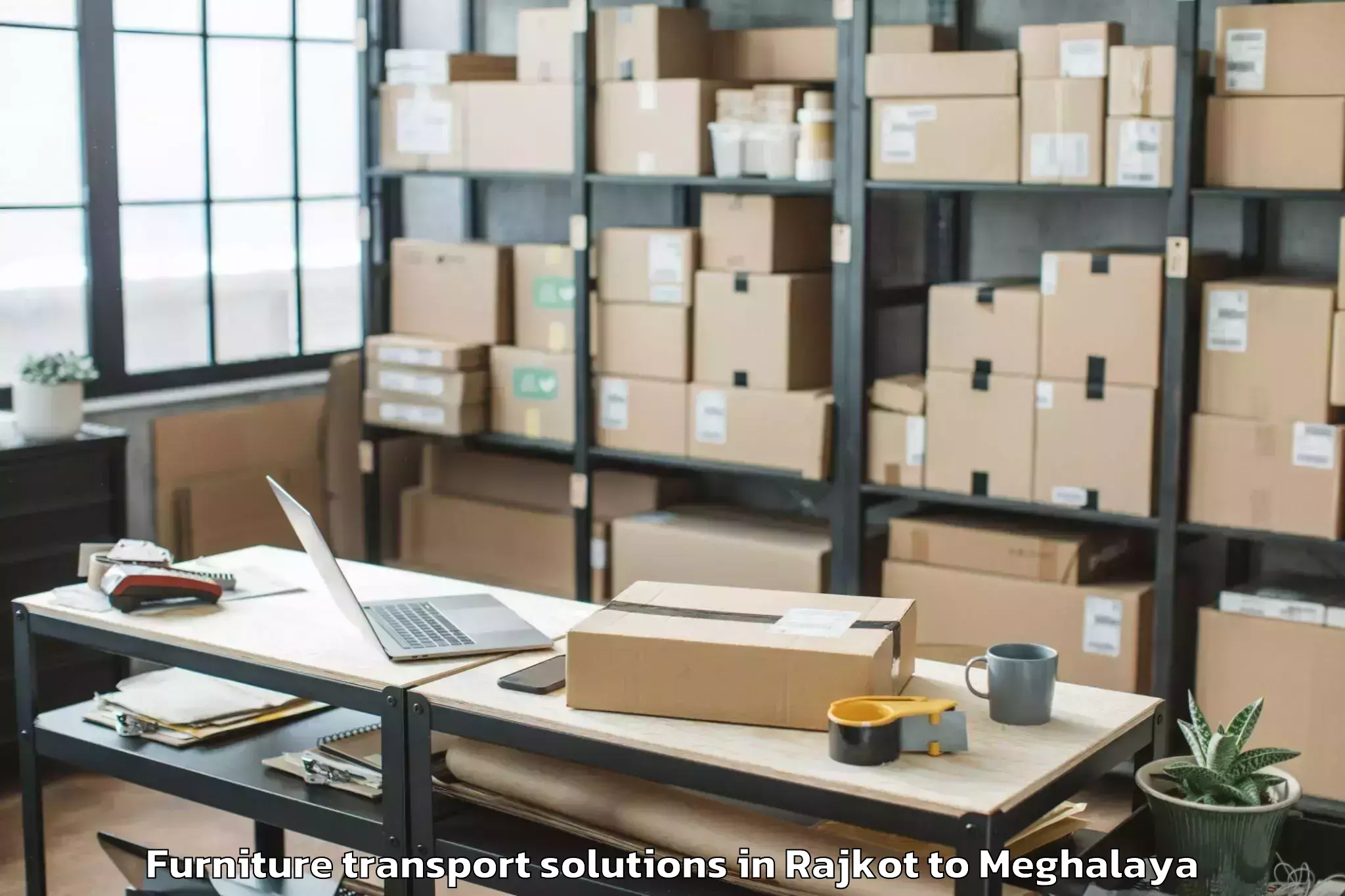 Book Rajkot to Ampati Furniture Transport Solutions Online